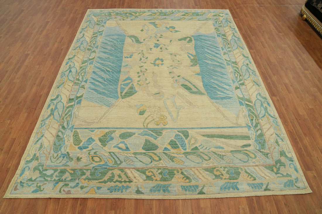 Handmade Wool Oushak Turkish Area Rug 9x12