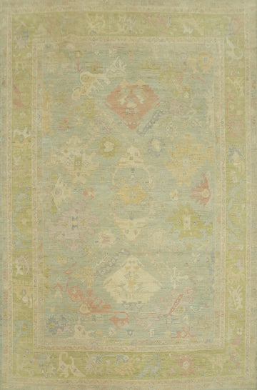 Handmade Wool Oushak Turkish Area Rug 9x12