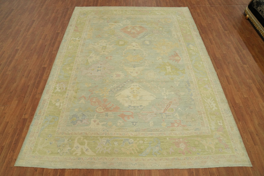Handmade Wool Oushak Turkish Area Rug 9x12