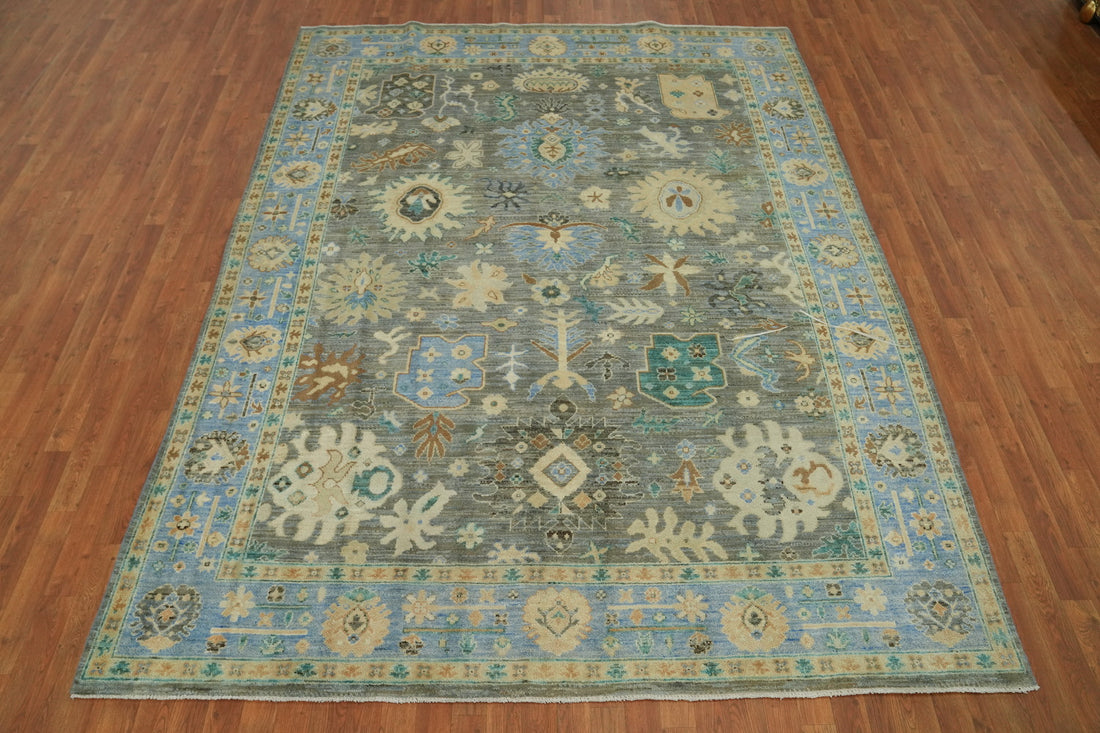 Vegetable Dye Wool Oushak Turkish Area Rug 8x10