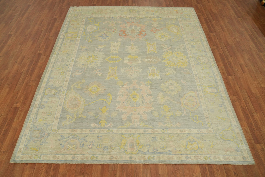 Vegetable Dye Wool Oushak Turkish Area Rug 8x10
