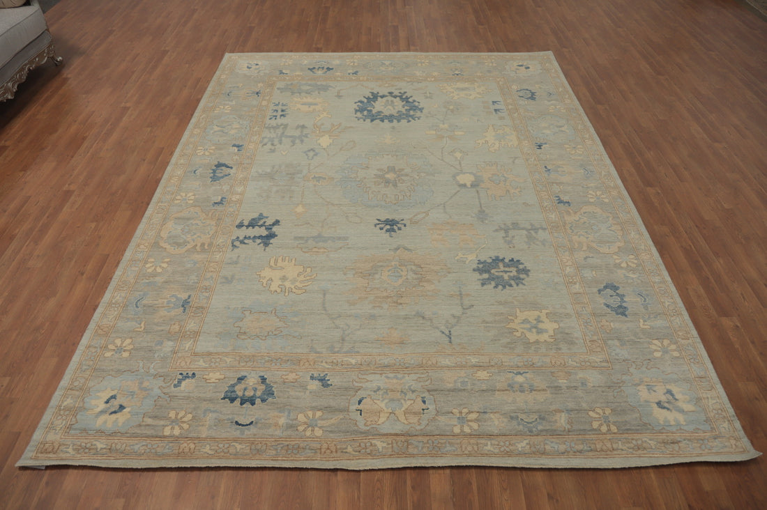 Vegetable Dye Wool Oushak Turkish Area Rug 9x12