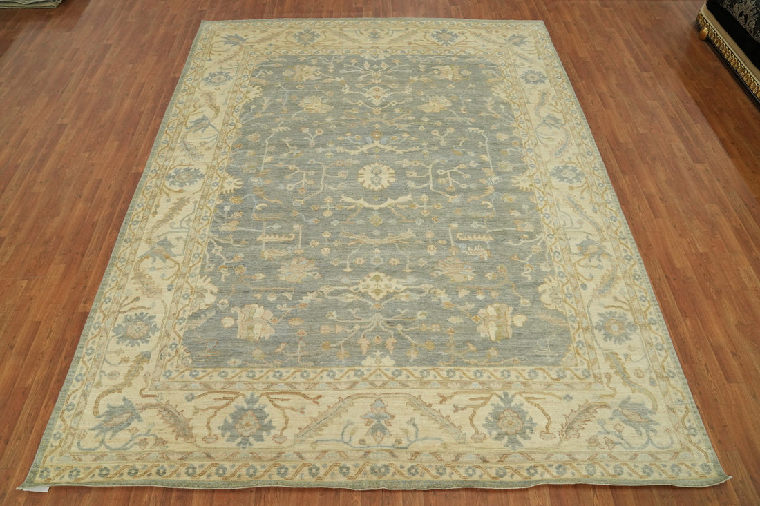 Handmade Floral Oushak Vegetable Dye Area Rug 9x12