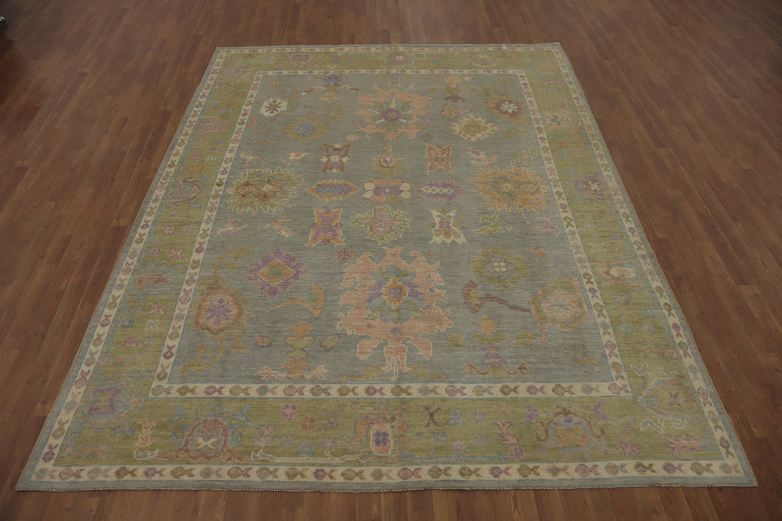 Handmade Gray Oushak Vegetable Dye Area Rug 8x10