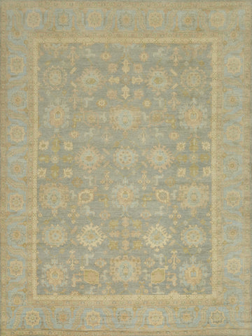 Vegetable Dye Wool Oushak Turkish Large Rug 12x14