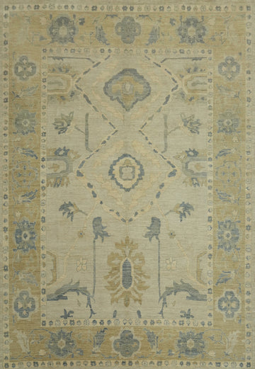 Vegetable Dye Wool Oushak Turkish Large Rug 12x14