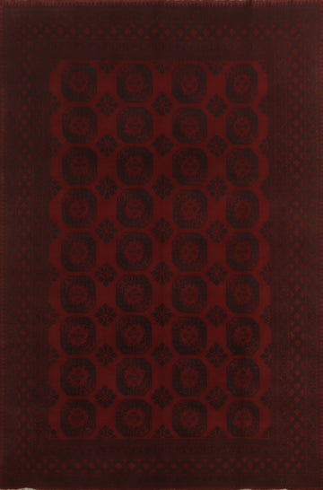 Elephant Foot Red Balouch Afghan Area Rug 10x13