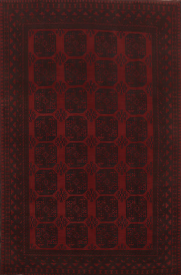 Elephant Foot Wool Balouch Afghan Area Rug 8x11