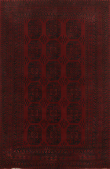 Tribal Red Balouch Afghan Area Rug 7x10