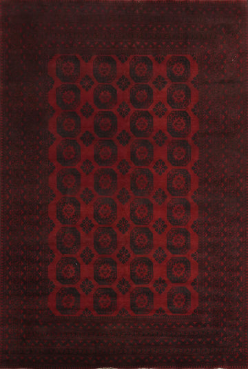 Elephant Foot Red Balouch Afghan Area Rug 10x13