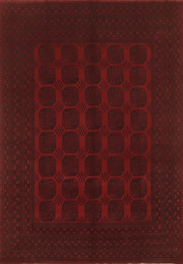 Elephant Foot Red Balouch Afghan Area Rug 10x13