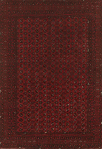 Elephant Foot Red Balouch Afghan Area Rug 10x13