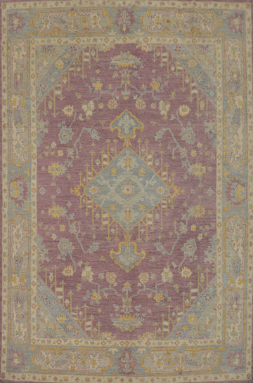 Vegetable Dye Wool Oushak Turkish Area Rug 9x12