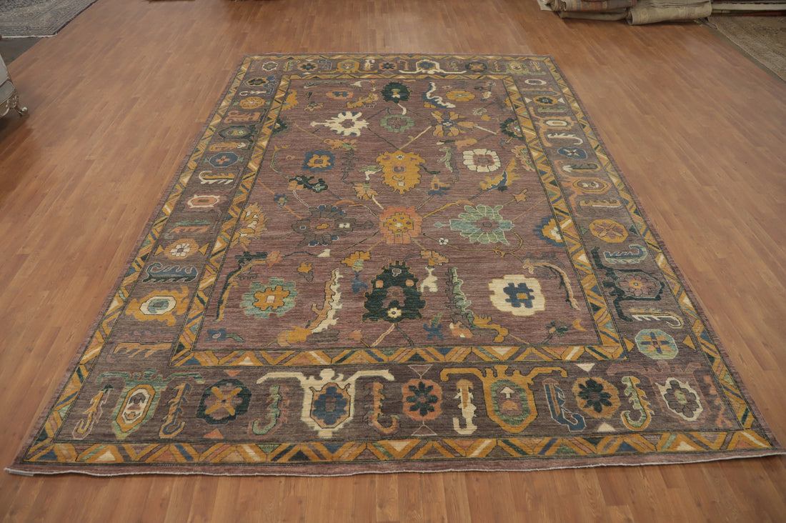 Vegetable Dye Wool Oushak Turkish Large Rug 10x14