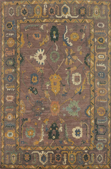 Vegetable Dye Wool Oushak Turkish Large Rug 10x14