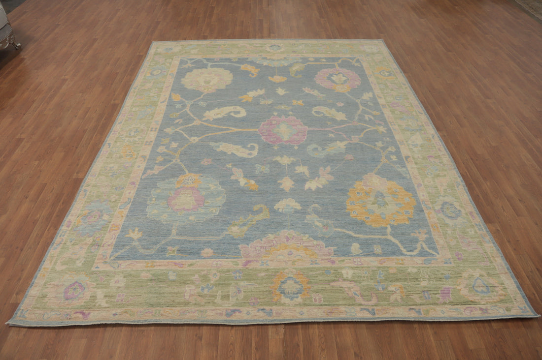 Vegetable Dye Oushak Turkish Area Rug 9x11