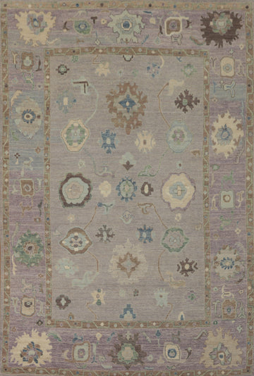 Vegetable Dye Wool Oushak Turkish Area Rug 9x12