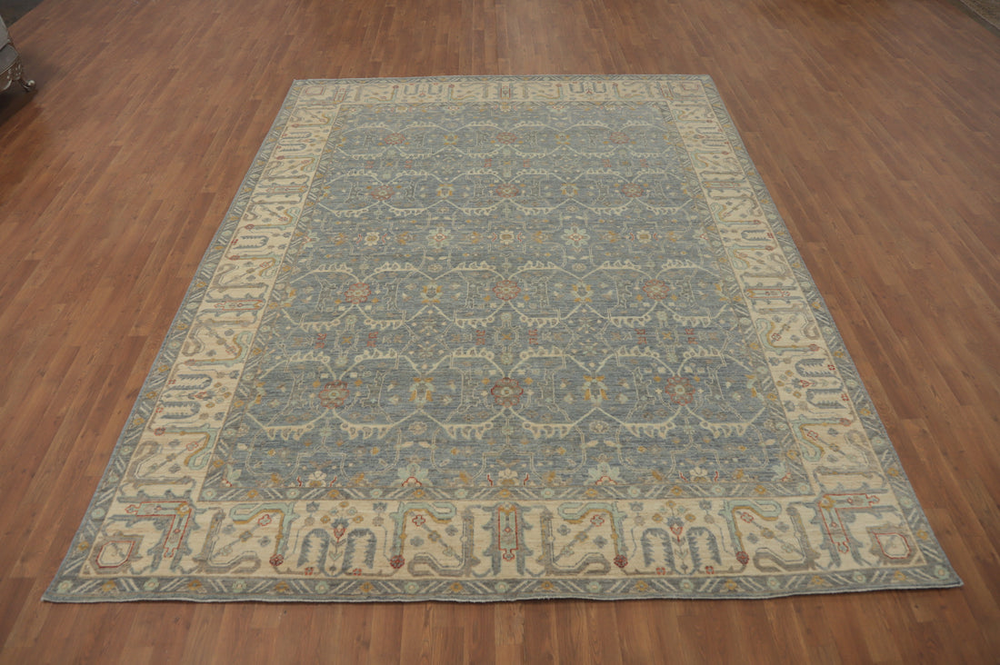 Vegetable Dye Wool Oushak Turkish Area Rug 9x11