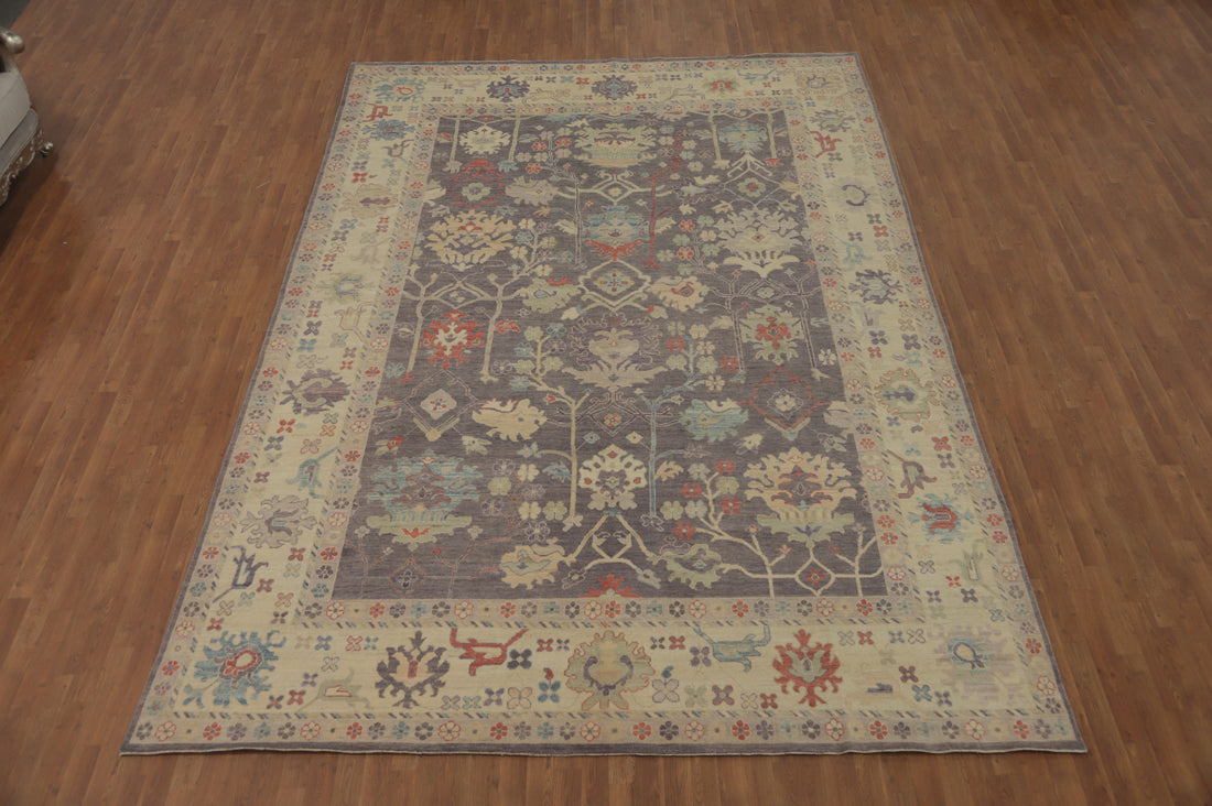 Vegetable Dye Wool Oushak Turkish Large Rug 10x14
