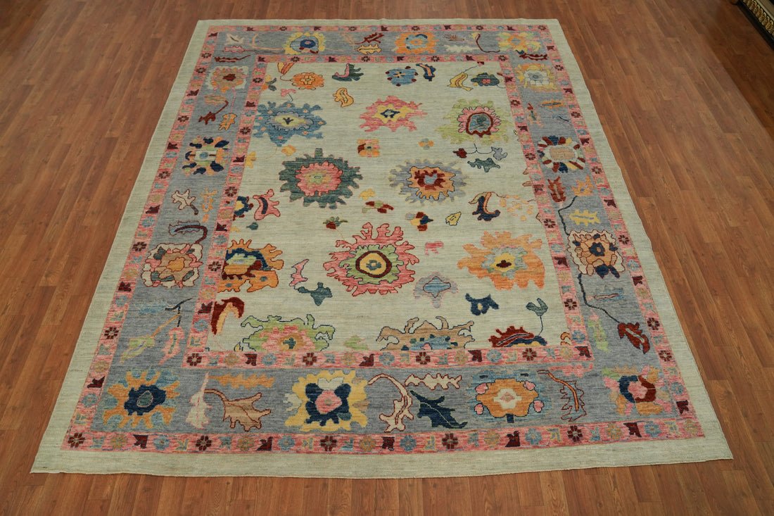 Vegetable Dye Wool Oushak Turkish Area Rug 8x10