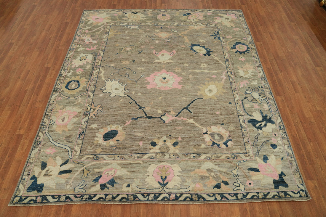 Vegetable Dye Wool Oushak Turkish Area Rug 8x10