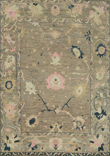 Vegetable Dye Wool Oushak Turkish Area Rug 8x10