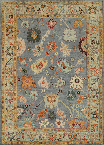 Vegetable Dye Wool Oushak Turkish Area Rug 8x10
