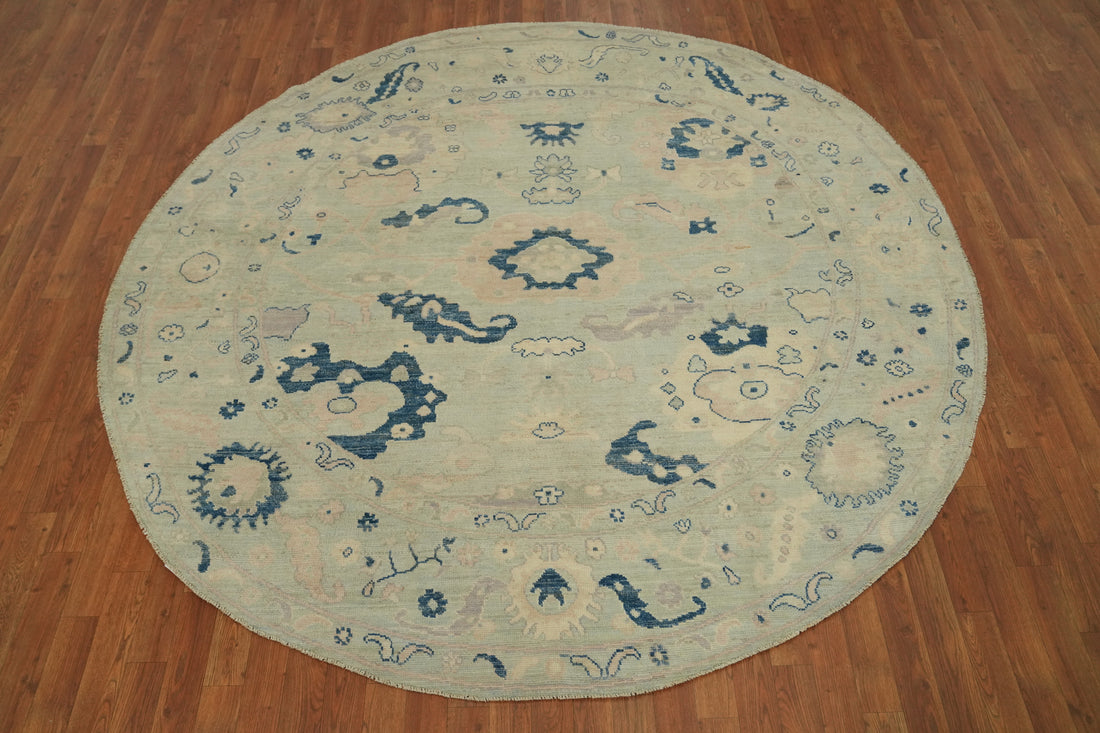 Vegetable Dye Wool Oushak Round Area Rug 8x8
