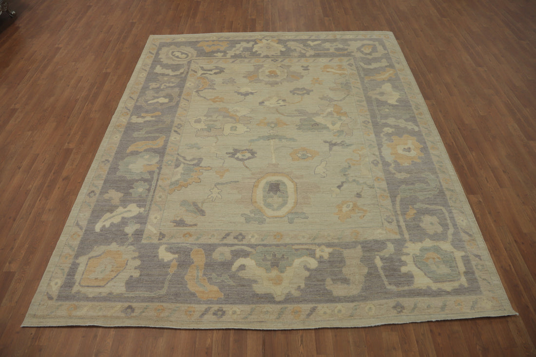 Vegetable Dye Wool Oushak Turkish Area Rug 8x10