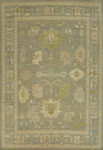 Vegetable Dye Wool Oushak Turkish Large Rug 12x14
