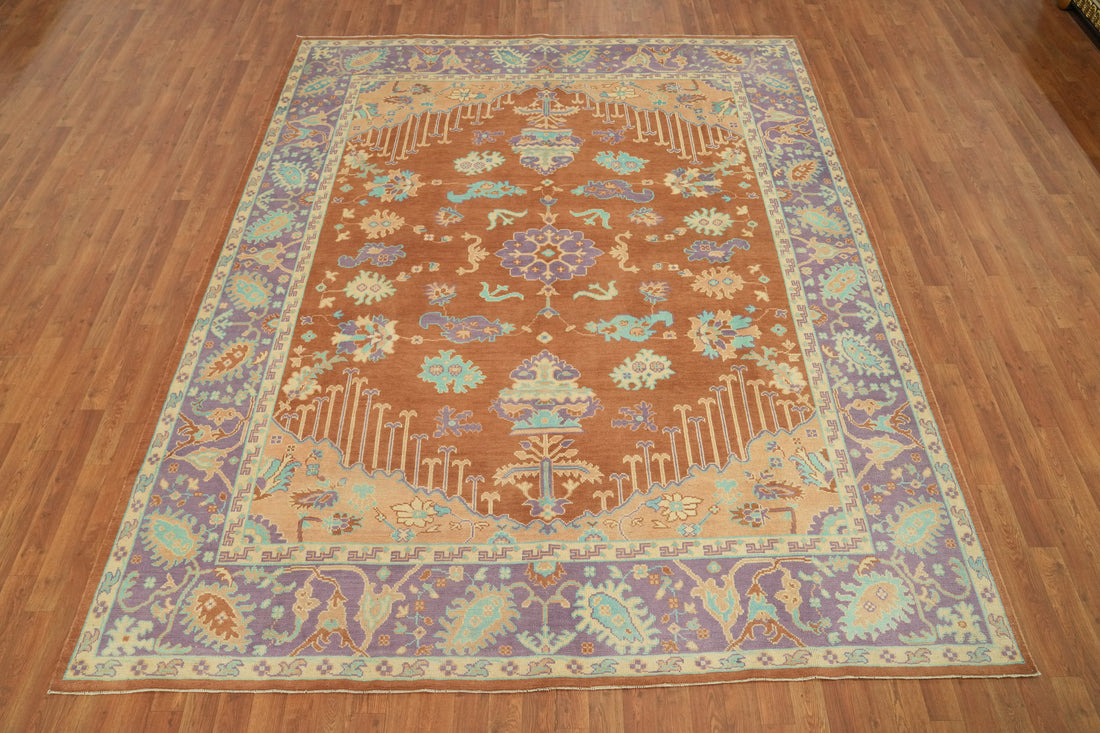 Vegetable Dye Wool Oushak Turkish Area Rug 8x10