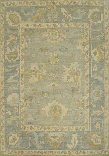 Vegetable Dye Wool Oushak Turkish Area Rug 8x10