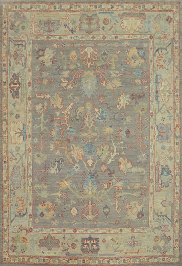Vegetable Dye Gray Oushak Turkish Area Rug 8x10