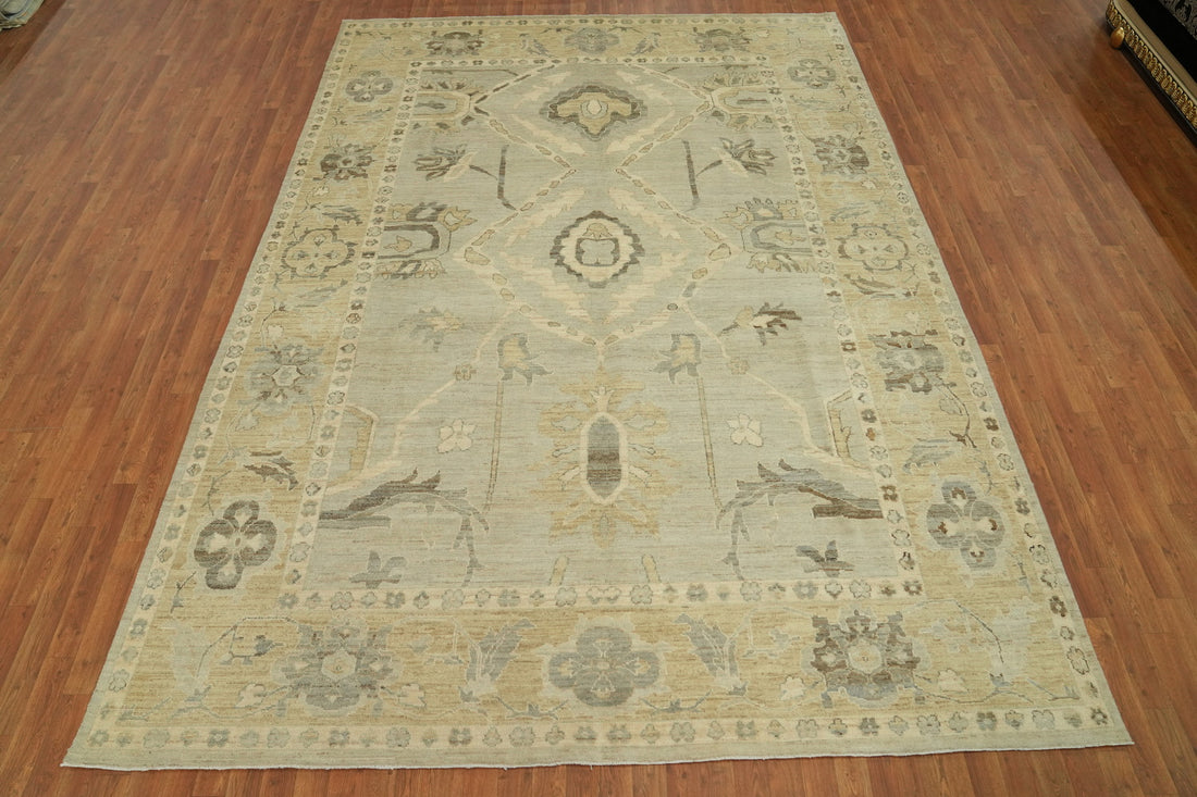 Vegetable Dye Wool Oushak Turkish Area Rug 9x12