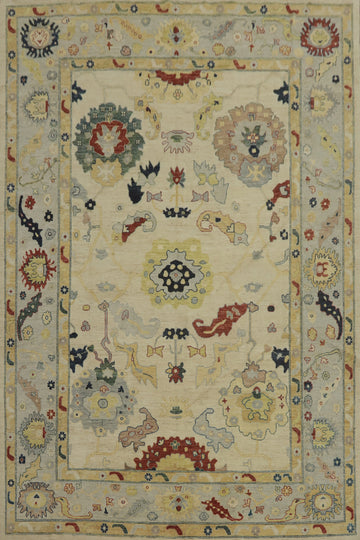 Vegetable Dye Wool Oushak Turkish Area Rug 9x12