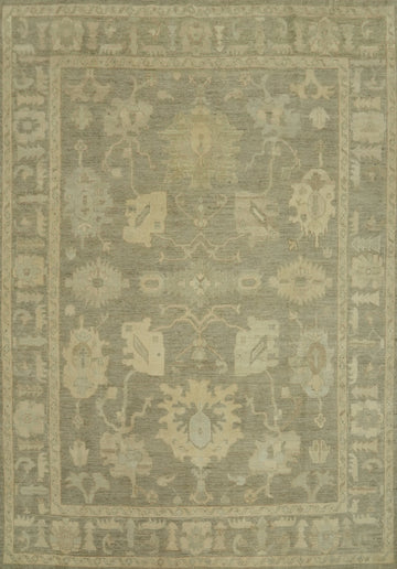 Earth Tone Wool Oushak Vegetable Dye Area Rug 8x10