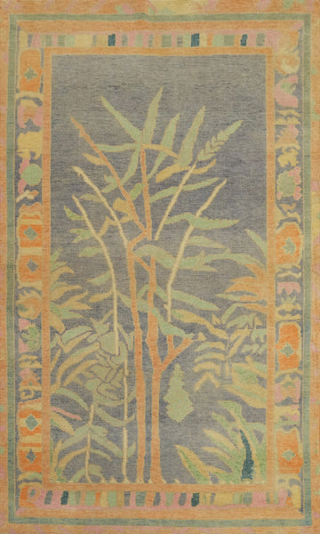 Vegetable Dye Wool Oushak Turkish Rug 4x7