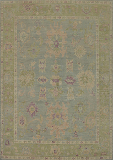 Vegetable Dye Wool Oushak Turkish Area Rug 8x10
