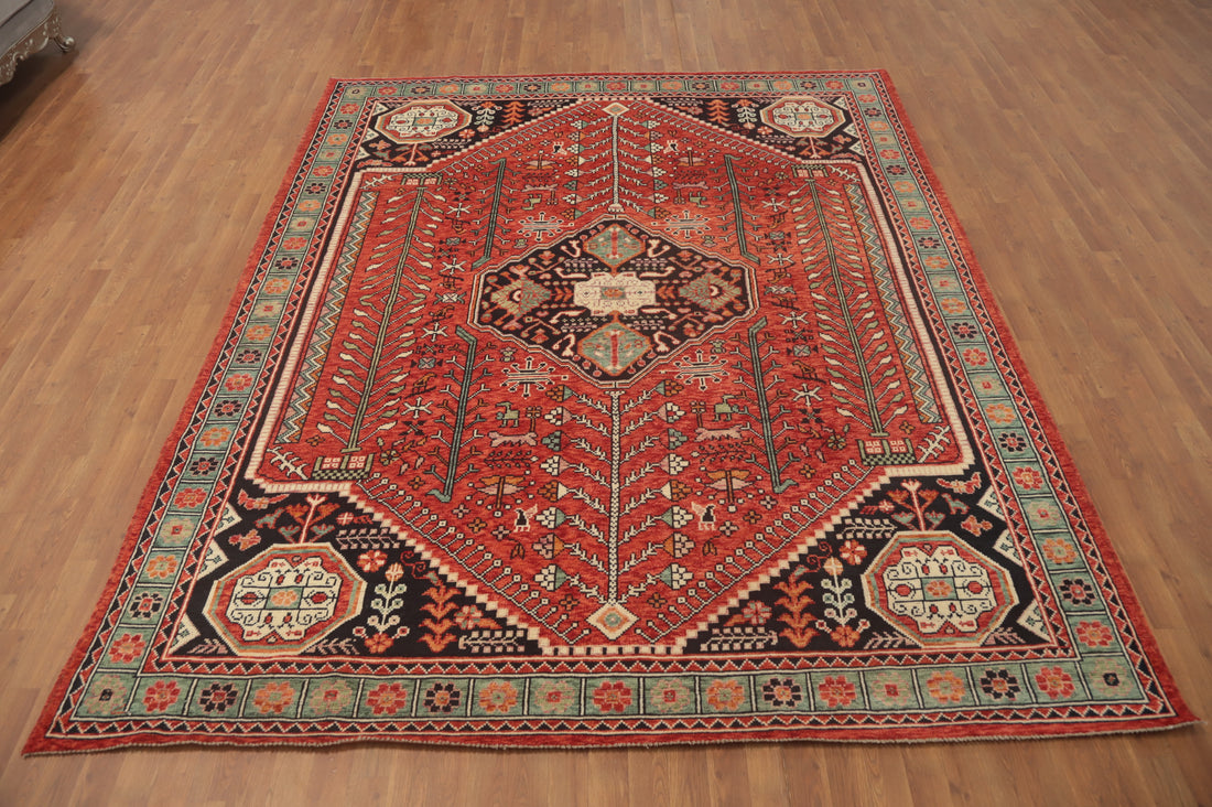 Vegetable Dye Shiraz Afghan Area Rug 8x10