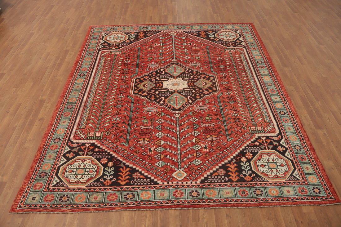 Vegetable Dye Shiraz Afghan Area Rug 8x10