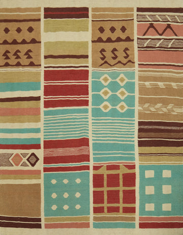 Square Geometric Kilim Oriental Area Rug 6x6