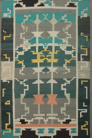 Geometric Kilim Vegetable Dye Area Rug 8x10