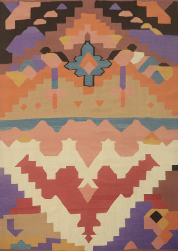 Multicolor Wool Kilim Oriental Area Rug 8x10