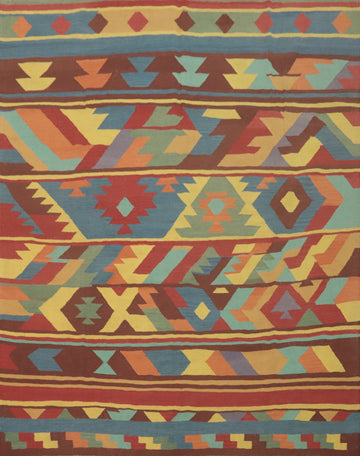 Flat Weave Wool Tribal Kilim Square Area Rug 8x8
