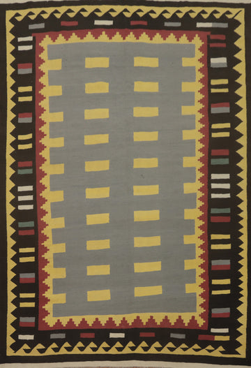 Geometric Gray Kilim Oriental Area Rug 8x10