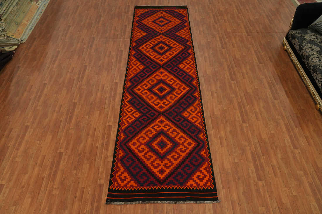 Geometric Kilim Vegetable Dye Runner Rug 5x17