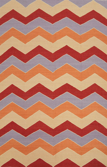 All-Over Chevron Kilim Modern Area Rug 8x11