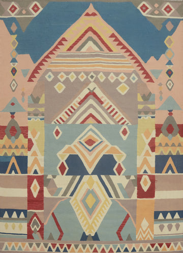 Colorful Geometric Kilim Oriental Area Rug 8x10