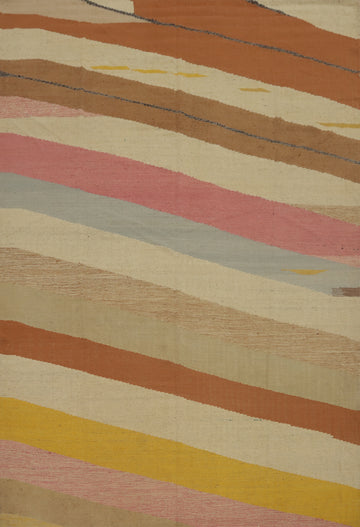 Vegetable Dye Wool Kilim Modern Area Rug 8x10