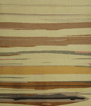 Flat Weave Kilim Wool Large Square Rug 10x10